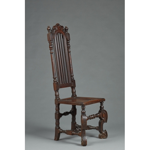 97 - A RARE AND PROVENANCED SET OF TWELVE CAROLEAN HIGH BACK CHAIRS, LITTLECOTE HOUSE, BERKSHIRE, CIRCA 1... 