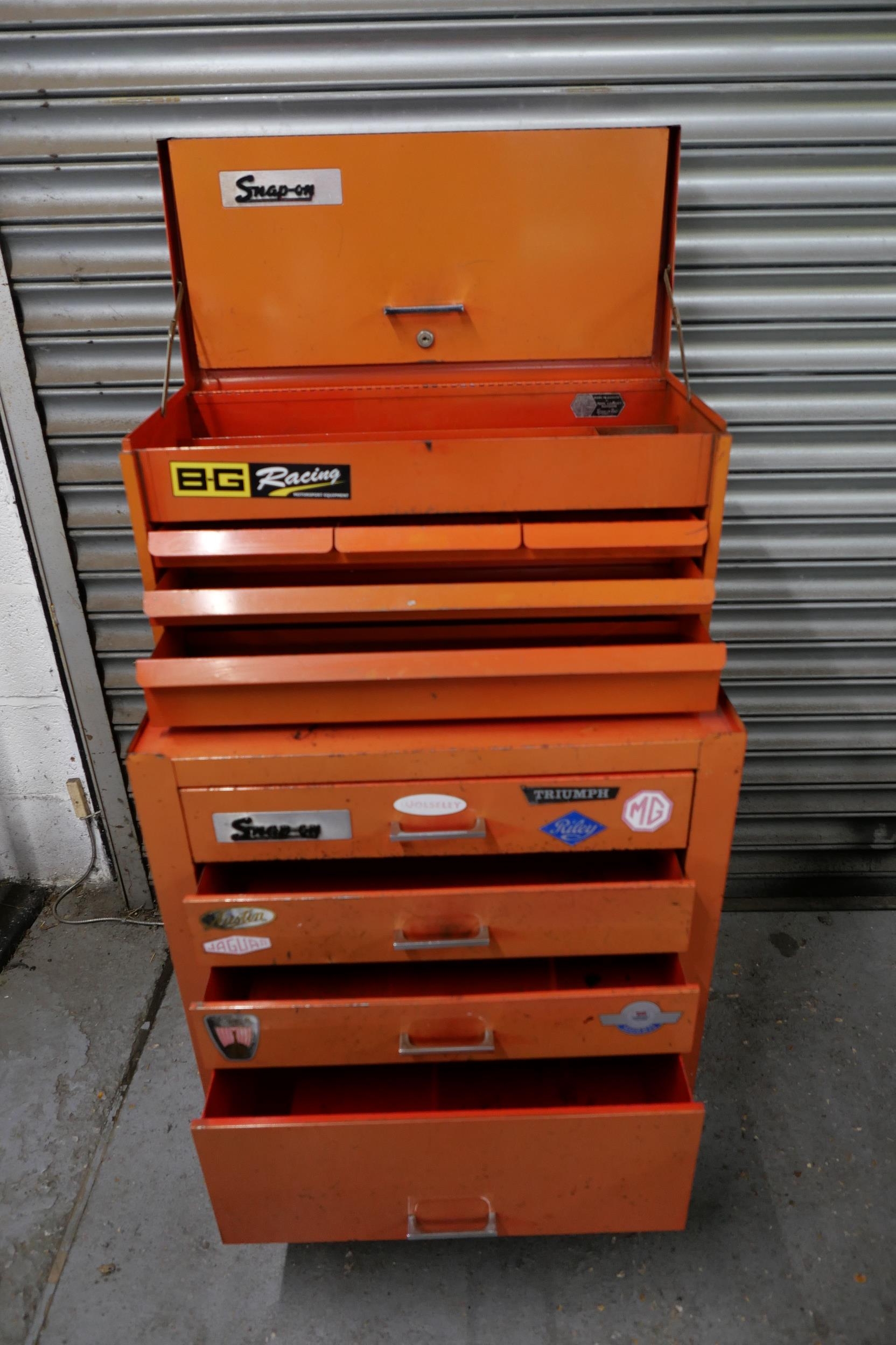 A Snap On Tool Chest With A Four Drawer Cabinet And Tool Chest Height Inches Width Inches