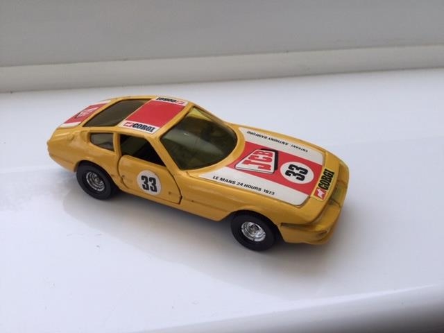 A Corgi 1/36 Scale 1973 Ferrari Daytona Le Mans 24 Hours JCB No. 33