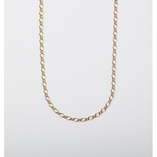 45 - A 9CT GOLD FANCY LINK CHAIN A 50cm long Fancy Link chain crafted in 9ct yellow gold weighing 4.58 gr... 