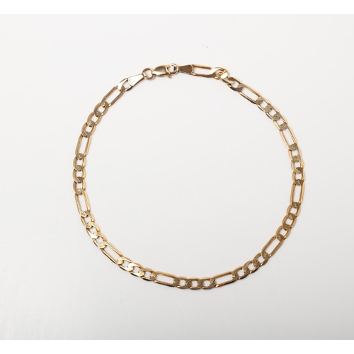 53 - A 9CT GOLD  FIGARO BRACELET A 21cm long Figaro bracelet crafted in 9ct yellow gold weighing 3.76 gra... 