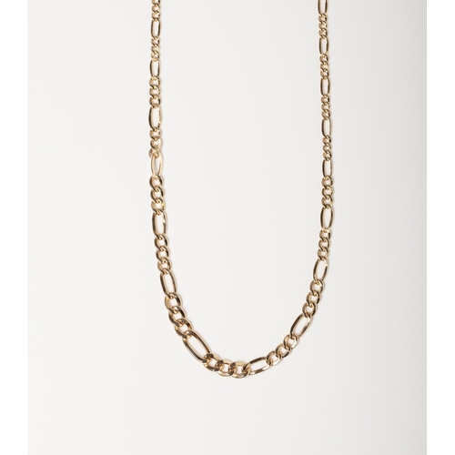 56 - A 9CT GOLD FIGARO CHAIN A 45cm long Figaro chain crafted in 9ct yellow gold weighing 4.57 grams.