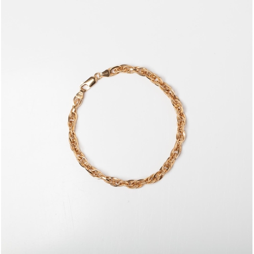 73 - A 9CT GOLD ROPE BRACELET A 19cm long Sparkle Rope  bracelet  crafted in 9ct yellow gold weighing 3.4... 