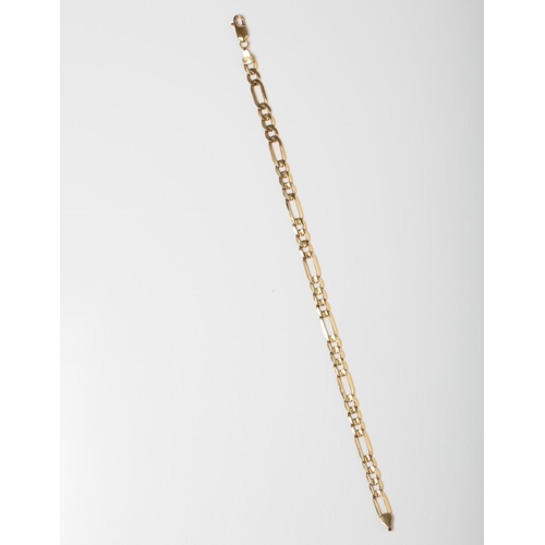 84 - A 10CT GOLD FIGARO BRACELET A 21cm long Figaro bracelet  crafted in 10ct yellow gold weighing 6.37 g... 