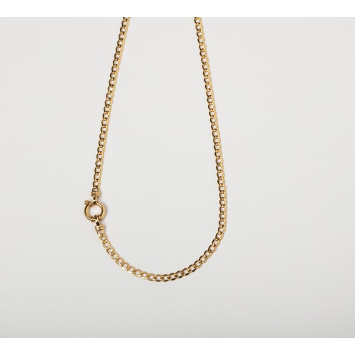 88 - A 14CT GOLD CURB CHAIN WITH SIGNORETTI CLASP A 40cm long Curb chain with a Signoretti Clasp crafted ... 