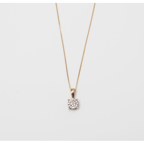 115 - 9CT YELLOW GOLD MULTISTONE PENDANT Crafted in 9ct yellow gold set with  round diamonds  weighing 0.0... 