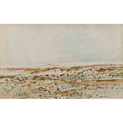 210 - BROWN LANDSCAPE; LANDSCAPE WITH LARGE SKY, two