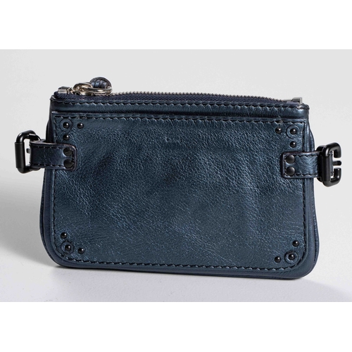 272 - A CHLOE BLUE NUIT METALIC MINI CLUTCH