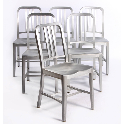 337 - A SET OF SIX ALUMINIUM NAVY CHAIRS, MANUFACTURED BY EMECO