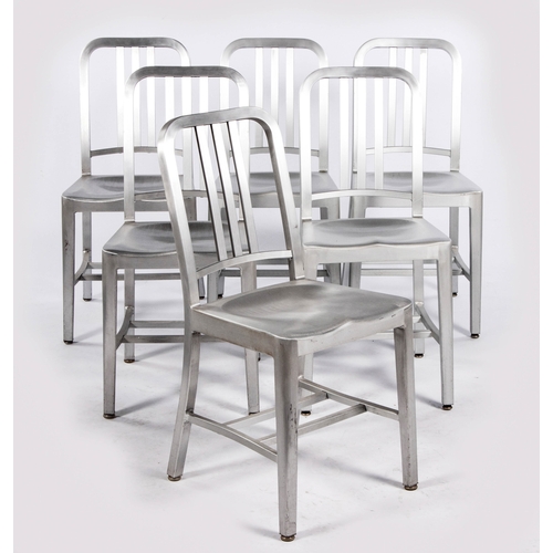 337 - A SET OF SIX ALUMINIUM NAVY CHAIRS, MANUFACTURED BY EMECO