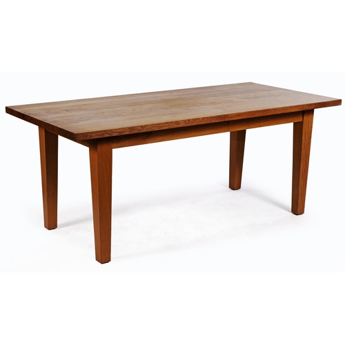 340 - AN OAK DINING TABLE, RETAILED BY THE CONRAN SHOP, LONDON