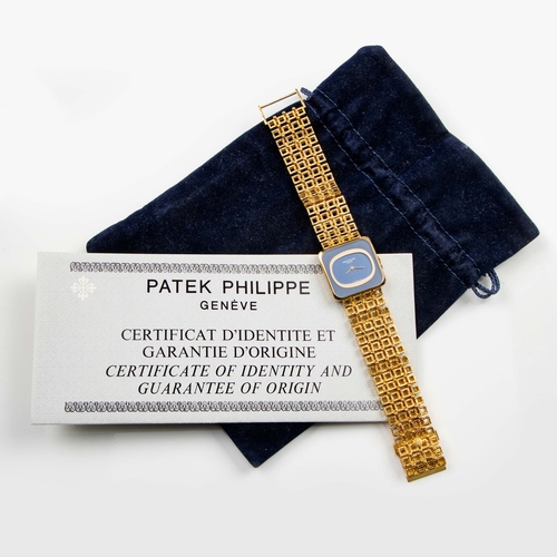 417 - A UNISEX 18CT GOLD WRISTWATCH, PATEK PHILIPPE