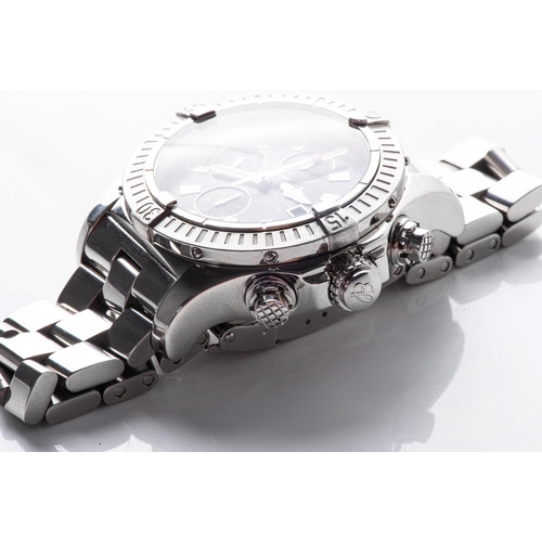 421 - A GENTLEMAN'S STAINLESS STEEL WRISTWATCH, BREITLING SUPER AVENGER CHRONOGRAPH