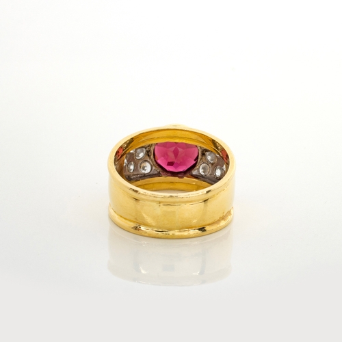 478 - A PINK TOURMALINE AND DIAMOND RING, UWE KOETTER