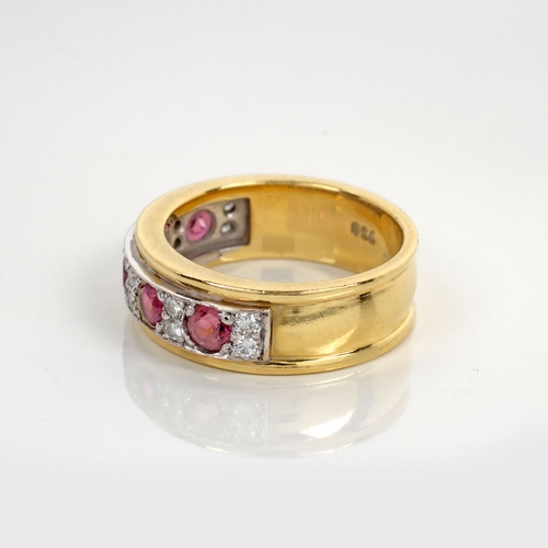 484 - A PINK TOURMALINE AND DIAMOND RING, UWE KOETTER