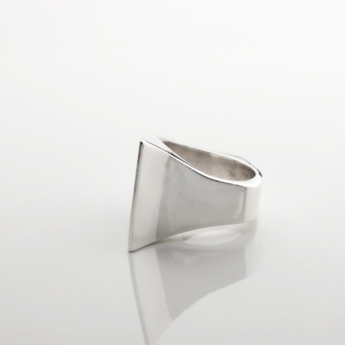 490 - A SILVER RING, DESIGNED BY BENT GABRIELSEN FOR GEORG JENSEN, DENMARK