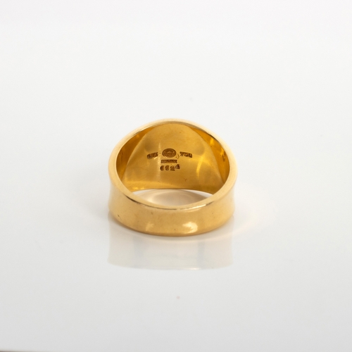 497 - AN 18CT GOLD AND GEM-SET RING, DESIGNED BY POUL HANSEN FOR GEORG JENSEN, DENMARK