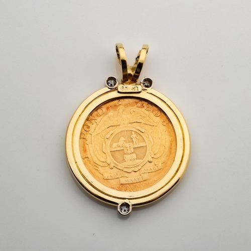 526 - A DIAMOND AND COIN-MOUNTED PENDANT, UWE KOETTER