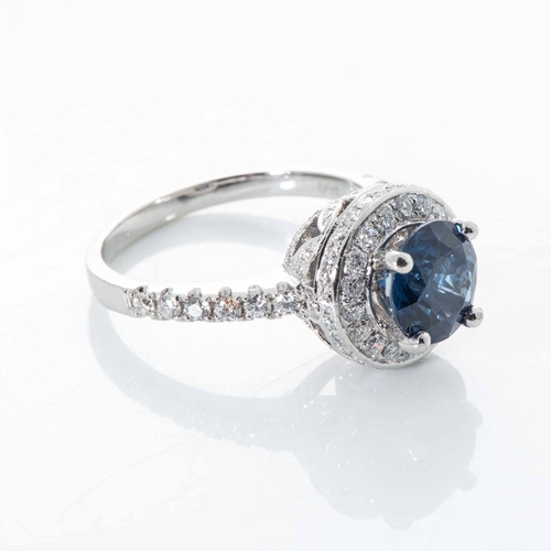 559 - A SAPPHIRE AND DIAMOND RING