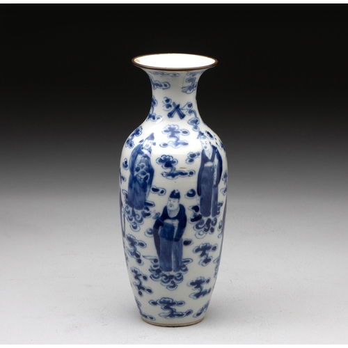 729 - A CHINESE BLUE AND WHITE âEIGHT IMMORTALSâ VASE, QING DYNASTY, 18TH/19TH CENTURY