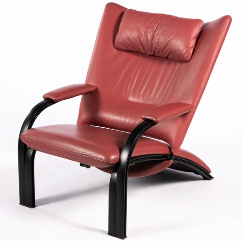 951 - A LEATHER UPHOLSTERED SPOT 698 ARMCHAIR, DESIGNED BY STEFAN HEILIGER FOR WK WOHNEN