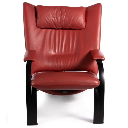 951 - A LEATHER UPHOLSTERED SPOT 698 ARMCHAIR, DESIGNED BY STEFAN HEILIGER FOR WK WOHNEN