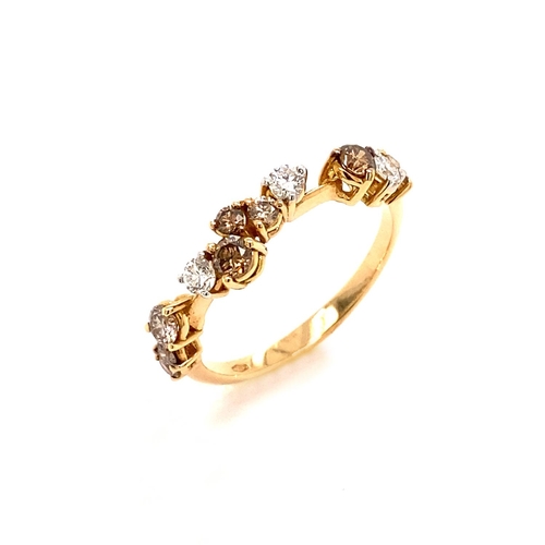 8 - A FANCY COLOUR DIAMOND DRESS RING Crafted in 18K Rose Gold, the Fancy Colour Diamond Dress Ring is s... 