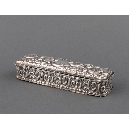 1047 - VICTORIAN SILVER RING BOX, E J TREVITT AND SONS, CHESTER, 1900