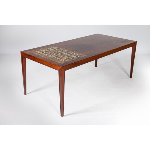 156 - A DANISH ROSEWOOD AND ROYAL COPENHAGEN BACA TILE COFFEE TABLE, DESIGNED BY SEVERIN HANSEN FOR HASLEV... 