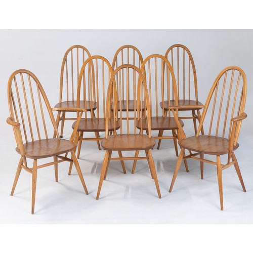 161 - A SET OF EIGHT WINDSOR QUAKER DINING CHAIRS, DESIGNED BY LUCIANO ERCOLANI FOR ERCOL, 1960