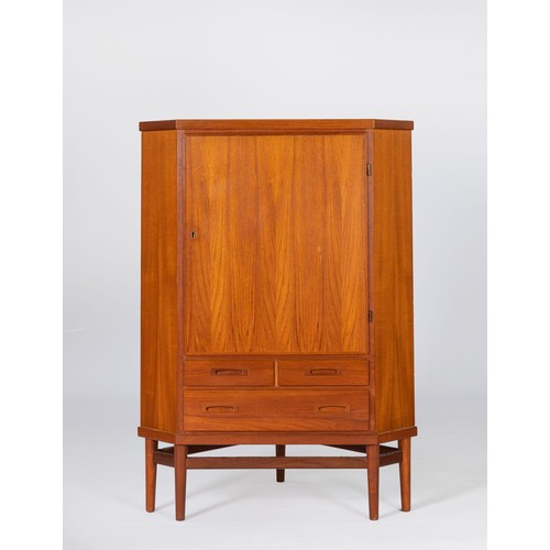 158 - A DANISH TEAK CORNER CUPBOARD