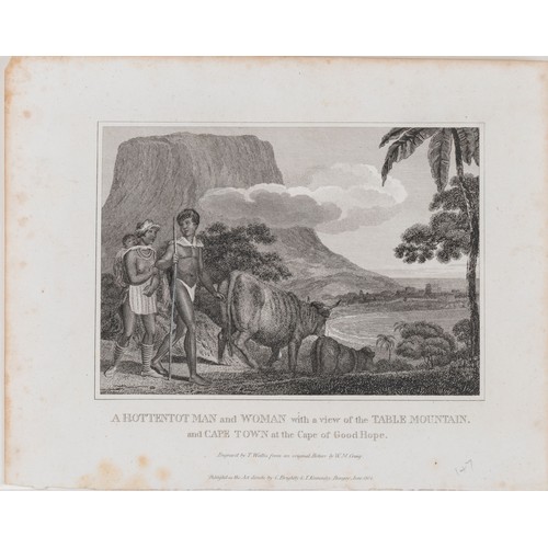 96 - W M Craig - A HOTTENTOT MAN AND WOMAN WITH A VIEW OF TABLE MOUNTAIN & THE HIPPOPOTAMUS OF THE CA... 