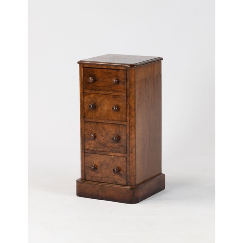 128 - A VICTORIAN WALNUT CHEST-OF-DRAWERS