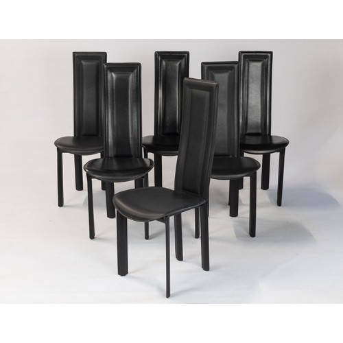 163 - A SET OF SIX LEATHER ELENA B CHAIRS, MANUFACTURED BY QUIA, 1970s