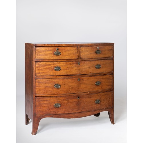 123 - A MAHOGANY CHEST OF DRAWERS, 19TH CENTURY