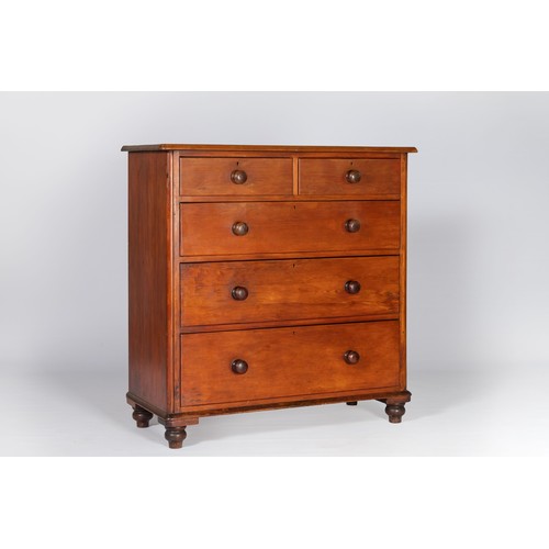 145 - A CAPE YELLOWWOOD CHEST-OF-DRAWERS, 19TH CENTURY