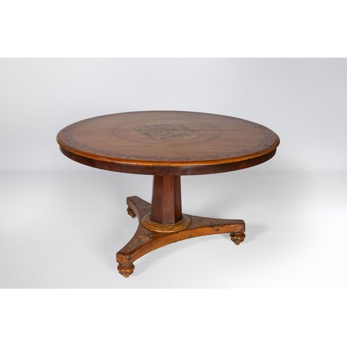 130 - A VICTORIAN MAHOGANY AND PAINTED TABLE