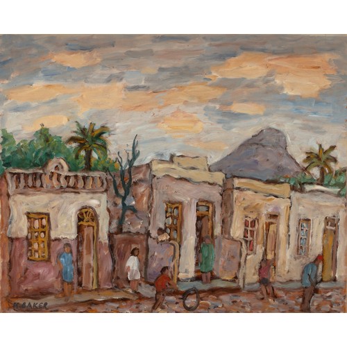 318 - Kenneth Baker (South African 1931 - 1995) CHILDREN PLAYING IN THE STREETS NEAR LION'S HEAD