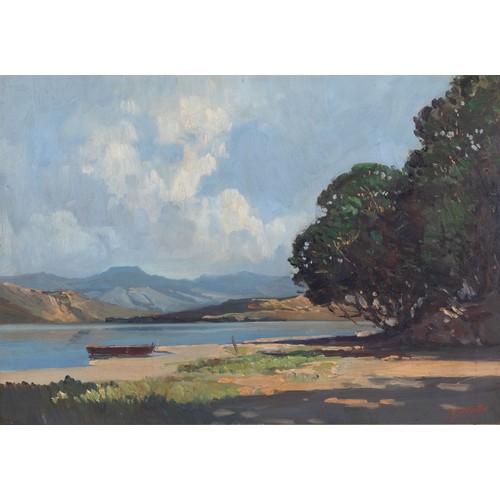 323 - Titta Fasciotti (South African 1927 - 1993) LANDSCAPE WITH LAKE AND TREES