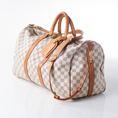 219 - A LOUIS VUITTON KEEPALL 45 BANDOULIÈRE DAMIER AZUR