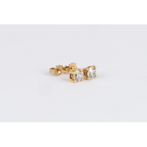 503 - A PAIR OF DIAMOND EAR STUDS