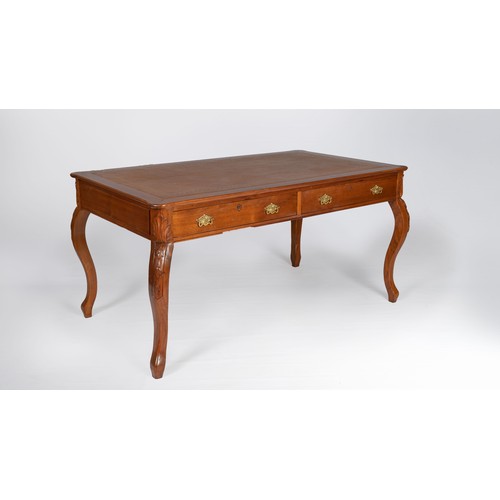 138 - A FRENCH WALNUT BUREAU PLAT