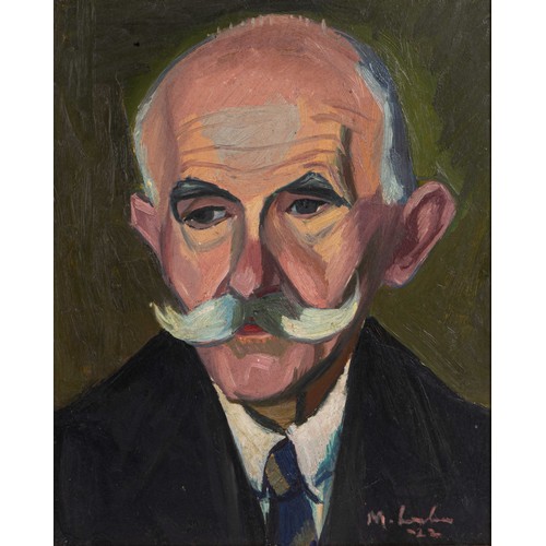 461 - Maggie Laubser (South Africa 1886 - 1973): PORTRAIT OF A MAN WITH WHITE MOUSTACHE