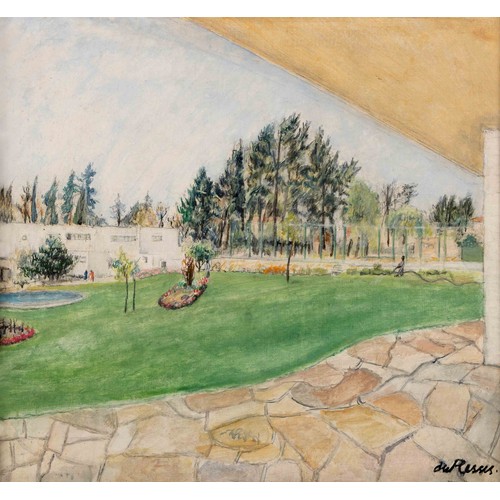 472 - Enslin Hercules du Plessis (South Africa 1894 - 1978): VIEW OF BACK GARDEN