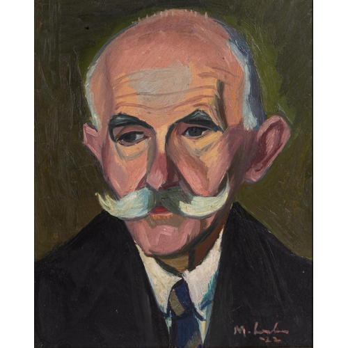 461 - Maggie Laubser (South Africa 1886 - 1973): PORTRAIT OF A MAN WITH WHITE MOUSTACHE