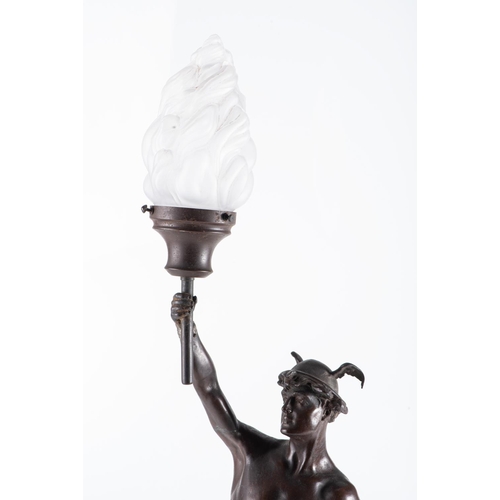 149 - A SPELTER FIGURAL TABLE LAMP