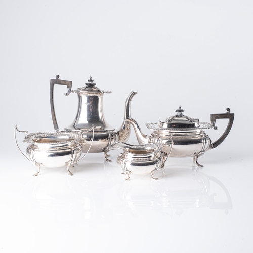 483 - A FOUR PIECE SILVER TEA SET, JAMES DEACON AND SONS, BIRMINGHAM, 19TH CENTURY