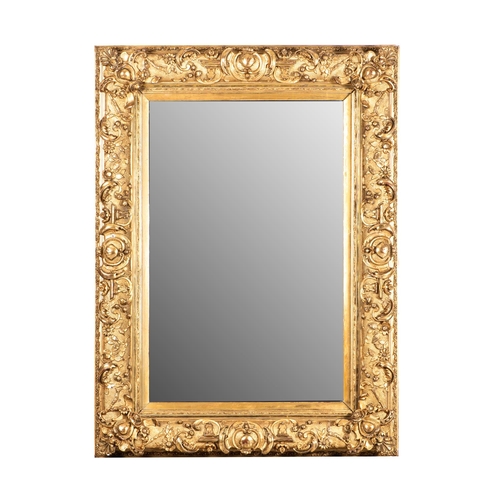 102 - A GILTWOOD MIRROR, LATE 19TH CENTURY