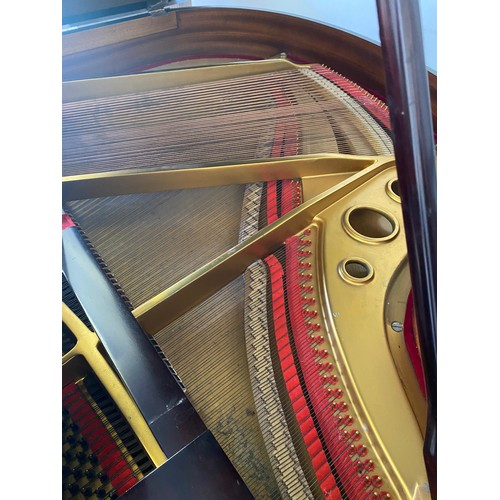 112 - A MAHOGANY CASED BABY GRAND PIANO, BERNHARD STEINER