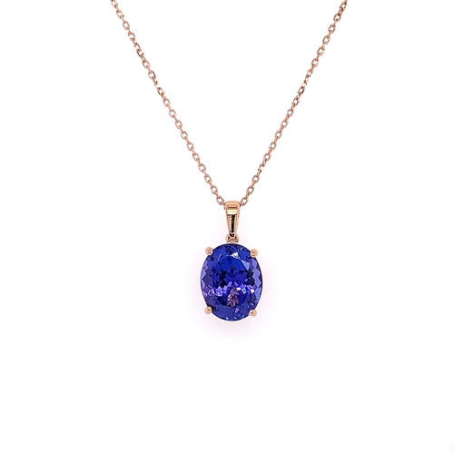 104 - OVAL TANZANITE SOLITAIRE PENDANT